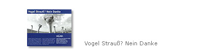 Vogel Strauss? Nein danke